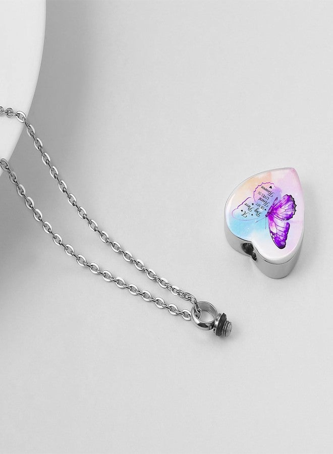 RIPFEVURN 3pcs Cremation Jewelry Heart Butterfly Urn Necklaces for Ashes for Women Stainless Steel Glass Urn Locket for Human Ashes Holder Memorial Keepsake Pendant - Image 5